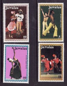 Jamaica-Sc#383-6-Unused NH set-Dancers-1974-