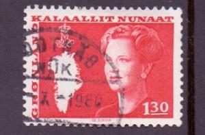 Greenland   #122  used  1980  Queen Margrethe / map   1.30k