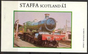 {ST092} Staffa Scotland Trains (8) S/S 1£ MNH Local Cinderella !!