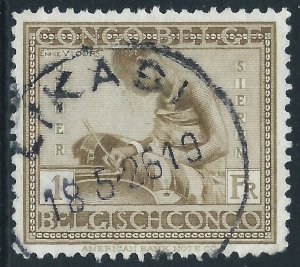 Belgian Congo, Sc #103, 1fr Used (LIKASI CDS)