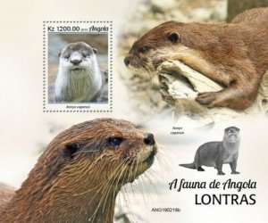 Angola - 2019 Otters on Stamps - Stamp Souvenir Sheet - ANG190218b