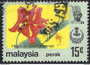 MALAYSIA PERAK 1979 15c Multicoloured, Flowers SG188 Fine Used