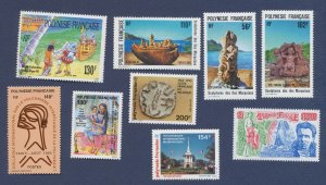 French Polynesia - Scott 567 / / 639 - MNH - 1991-1994