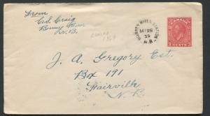 NEW BRUNSWICK SPLIT RING TOWN CANCEL COVER BONNEY RIVER STATION