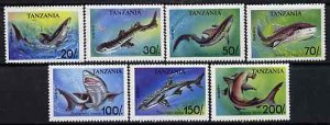 TANZANIA - 1993 - Sharks - Perf 7v Set - Mint Never Hinged