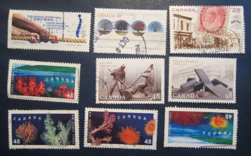 Canada 9 stamps with Compleat sets EB 8