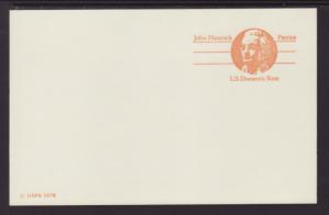 US UX74 John Hancock Postal Card Unused