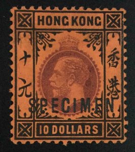 MOMEN: HONG KONG SG #116s SPECIMEN 1912 MINT OG H LOT #63417