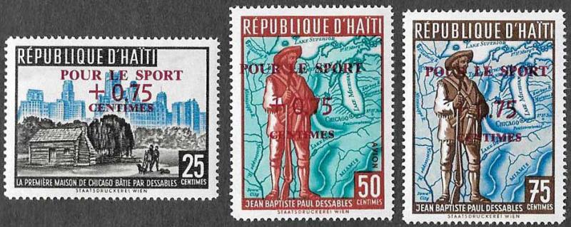 Haiti SC B10-B12 - Haitian Athlete Surtax - MNH - 1959