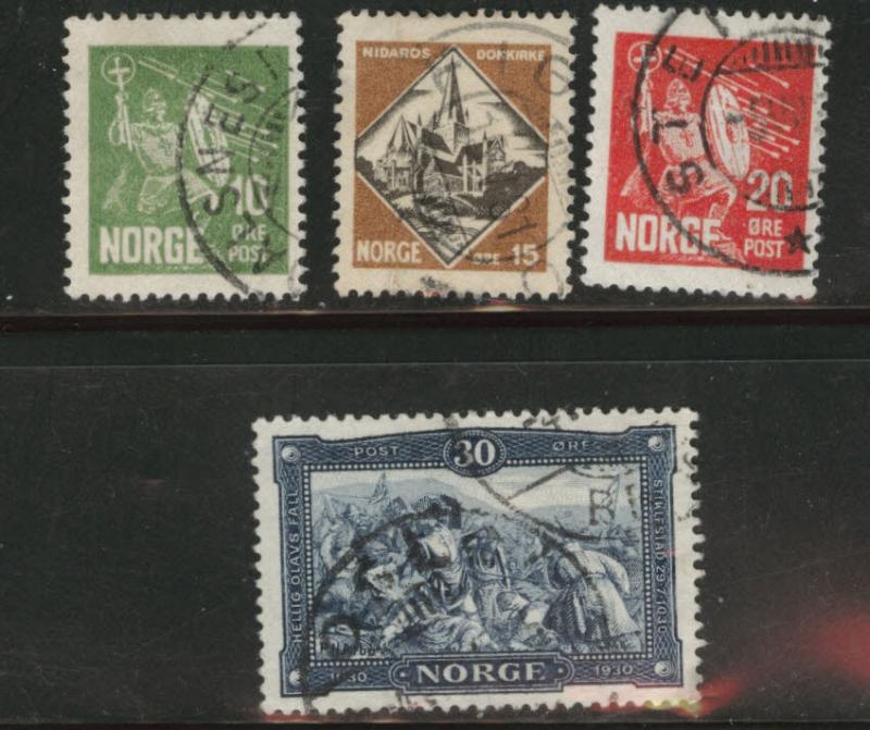 Norway Scott 150-153 used 1930 stamp set