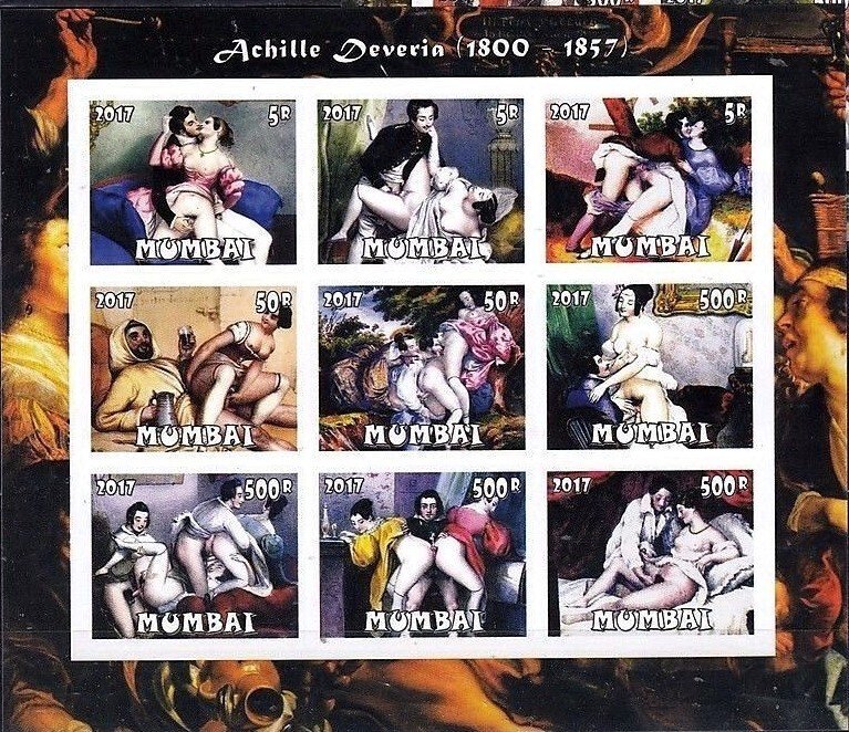 INDIA, MUMBAI - 2017 - Alphonse Deverin #4 - Imperf 9v Sheet - Mint Never Hinged