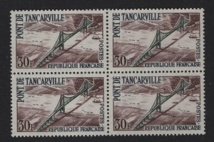 France   #926  MNH  1959 Tancarville bridge  block of 4