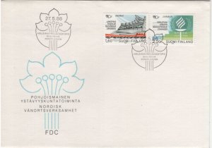 Finland 1986 FDC Sc 738-739 Joensuu, Jyvaskyla Nordic Cooperation