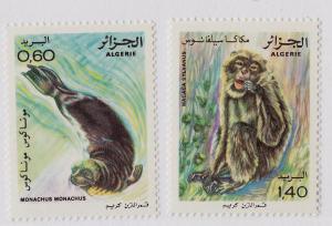 ALGERIA MNH Scott # 672-673 Monk Seal, Macaque (2 Stamps)