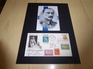 Mannerheim USA FDC Cover and mounted photograph mount size A4