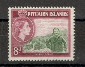 PITCAIRN ISLANDS - MNH STAMP, 8d - ISLANDS SCENE - 1957.