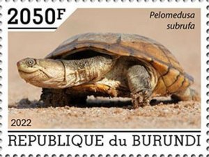 Burundi - 2022 African Helmeted Turtle - Stamp - BUR2201054a