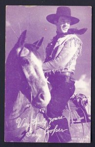 GARY COOPER Cowboy & his horse - TV Movie Actor Mutoscope Arcade Card