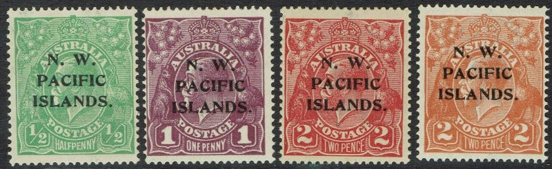 NWPI NEW GUINEA 1918 KGV RANGE TO 2D WITH 1/2D MULIPLE WMK 
