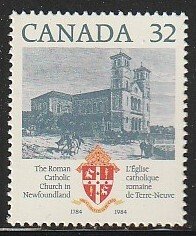 1984 Canada - Sc 1029 - MNH VF - 1 single -Roman Catholic Church in Newfoundland