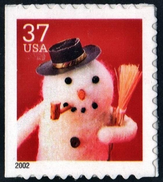 SC#3690 37¢ Snowmen Booklet Single (2002) SA