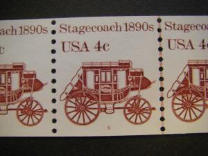 Scott 1898A, 4 cent Stagecoach, PNC5 #5, MNH Transportation Beauty