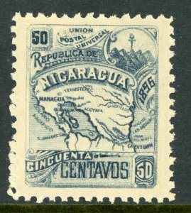 Nicaragua 1895 Seebeck 50¢ Coat of Arms Scott #86 Mint Z393 ⭐