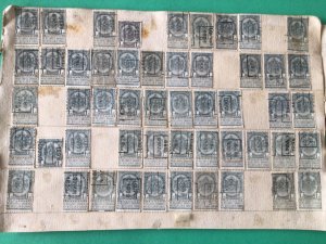 Belgium pre cancel stamps on 2 old album part pages Ref A8443