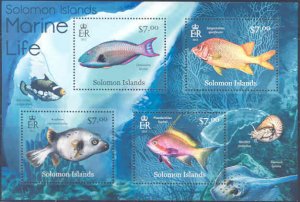 SOLOMON ISLANDS 2012 MARINE LIFE OF THE ISLANDS SHEET OF FOUR STAMPS MNH