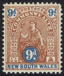 NEW SOUTH WALES 1903 COMMONWEALTH 9D WMK V/CROWN PERF 12½