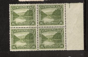 Newfoundland #140 Very Fine Never Hinged Margin Block 