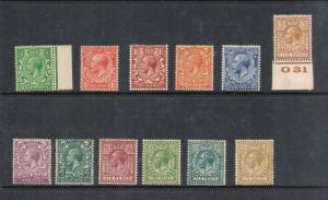 Great Britan 1924 KGV SG 418-429 Or Sc 187-200 set of 12 MNH