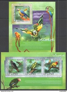 Ss1539 2014 Guinea Fauna Tropical Birds Parrots Kb+Bl Mnh