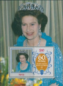 Nevis 1986 SG388 QEII 60th Birthday MS MNH