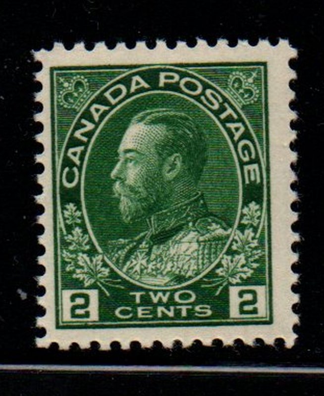 Canada Sc 107 1922 2 c yellow green G V Admiral issue stamp mint NH