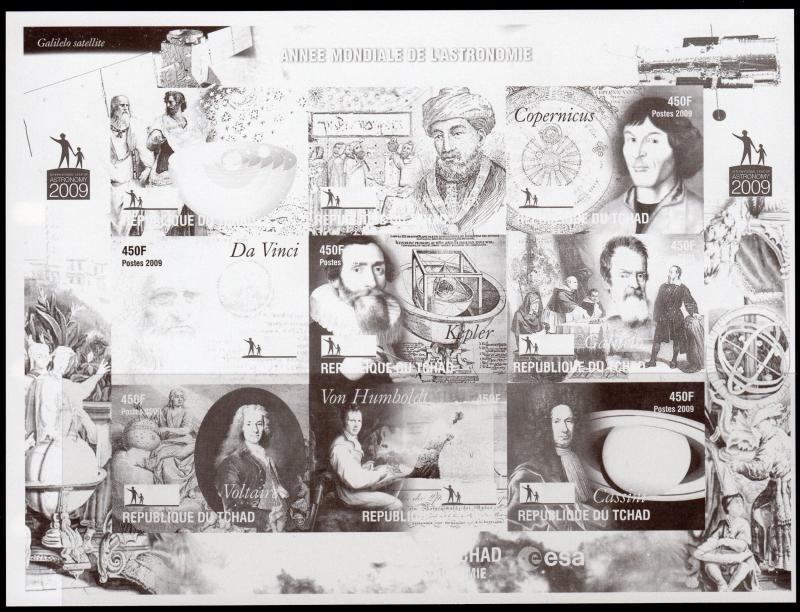 Chad 2009 International Year of the Astronomy/Copernicus 4 Color Proofs+Original