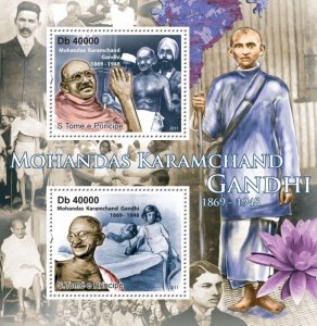 SAO TOME - 2011 - Mahatma Gandhi - Perf 2v Sheet - Mint Never Hinged