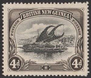 PAPUA 1901 BNG Lakatoi 4d black & brown, wmk horizontal.