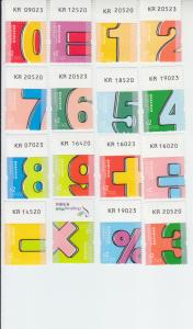 2018 Hong Kong Children's Stamps Numbers/Symbols (16) (Scott 1937-52) MNH