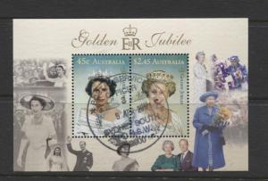 Australia - Scott 2153a - Souvenir Sheet of 2 - 2003-CTO- 50th Anniv. Coronation