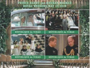 CHAD - 2018 - Royal Wedding #1 - Perf 4v Sheet - Mint Never Hinged-Private Issue