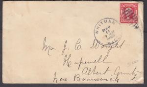 NEW BRUNSWICK SPLIT RING TOWN CANCEL COVER HOPEWELL HILL