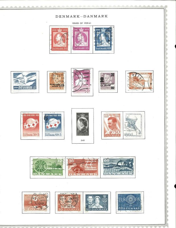 Denmark 1857-1961 M & U )mostly) Hinged on Minkus Global Pages.