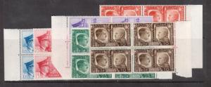 Italy #413 - #418 Very Fine Never Hinged Margin Blocks