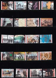 BELGIUM 2000-  Journey through the 20th Century - MNH singles set # 1780