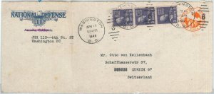 74005 - USA -  POSTAL STATIONERY COVER to SWITZERLAND 1949 - National Defense