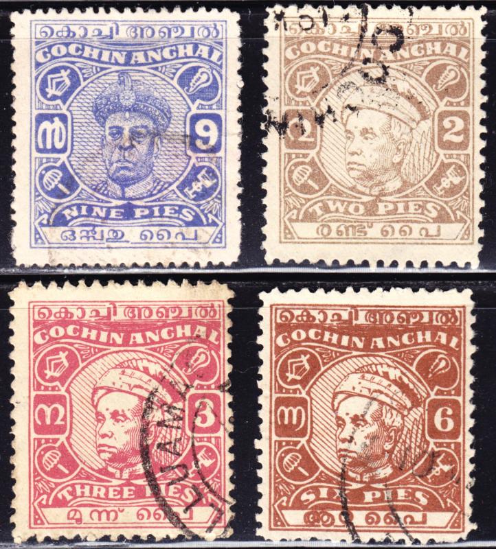 India Cochin Scott 85, 90-91, 93  F to VF used.