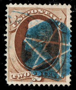 [0354] 1870 Scott#135 used H-GRILL with Superb blue Fancy cv :$90