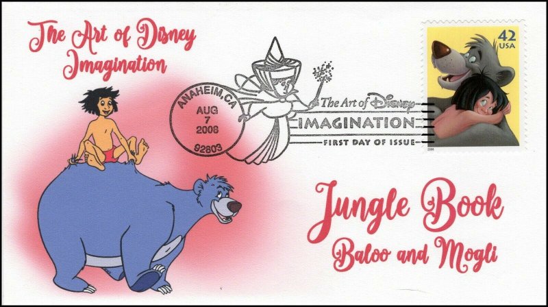 AO-4345–2, 2008, The Art of Disney Imagination, Pictorial Postmark Jungle Book, 