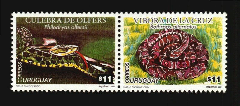 Fauna wildlife reptile poison Snakes ophidia URUGUAY Sc#1904 MNH STAMP value $7 